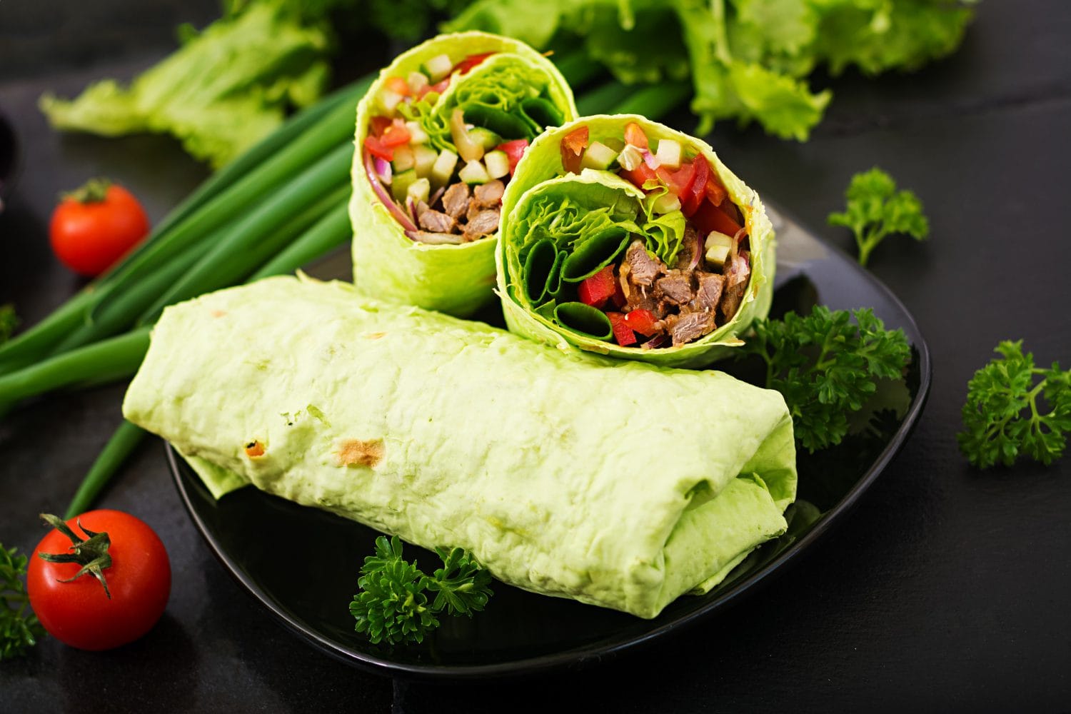 Spinach Tortilla Rolls With Cheese and Smoked Salmon in the Oven: Healthy Recipe Rich in Protein